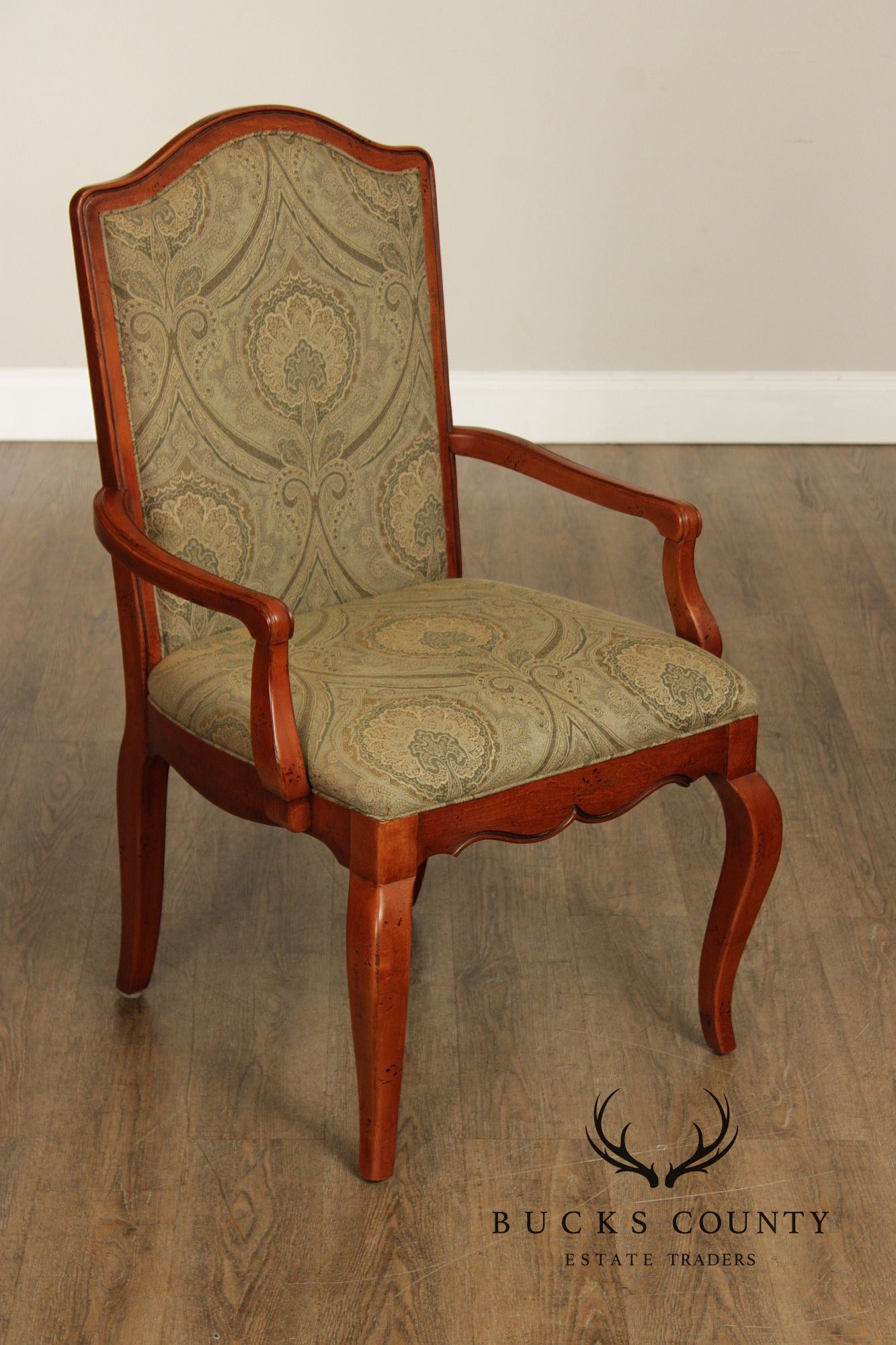 Hickory White Italian Provincial Set Of Eight Upholstered Dining Chairs