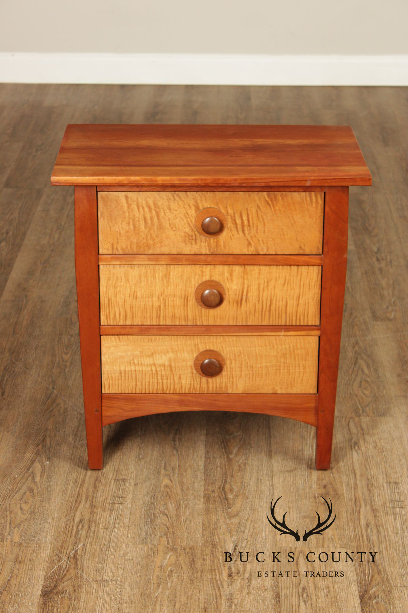 Stickley Mission Collection Harvey Ellis Cherry Three Drawer Nightstand