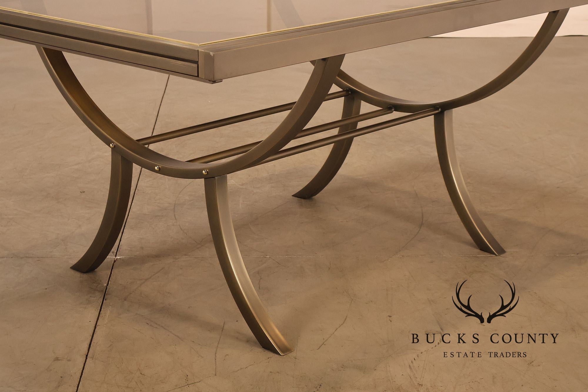 DIA Design Institute of America Glass Top Expandable Dining Table