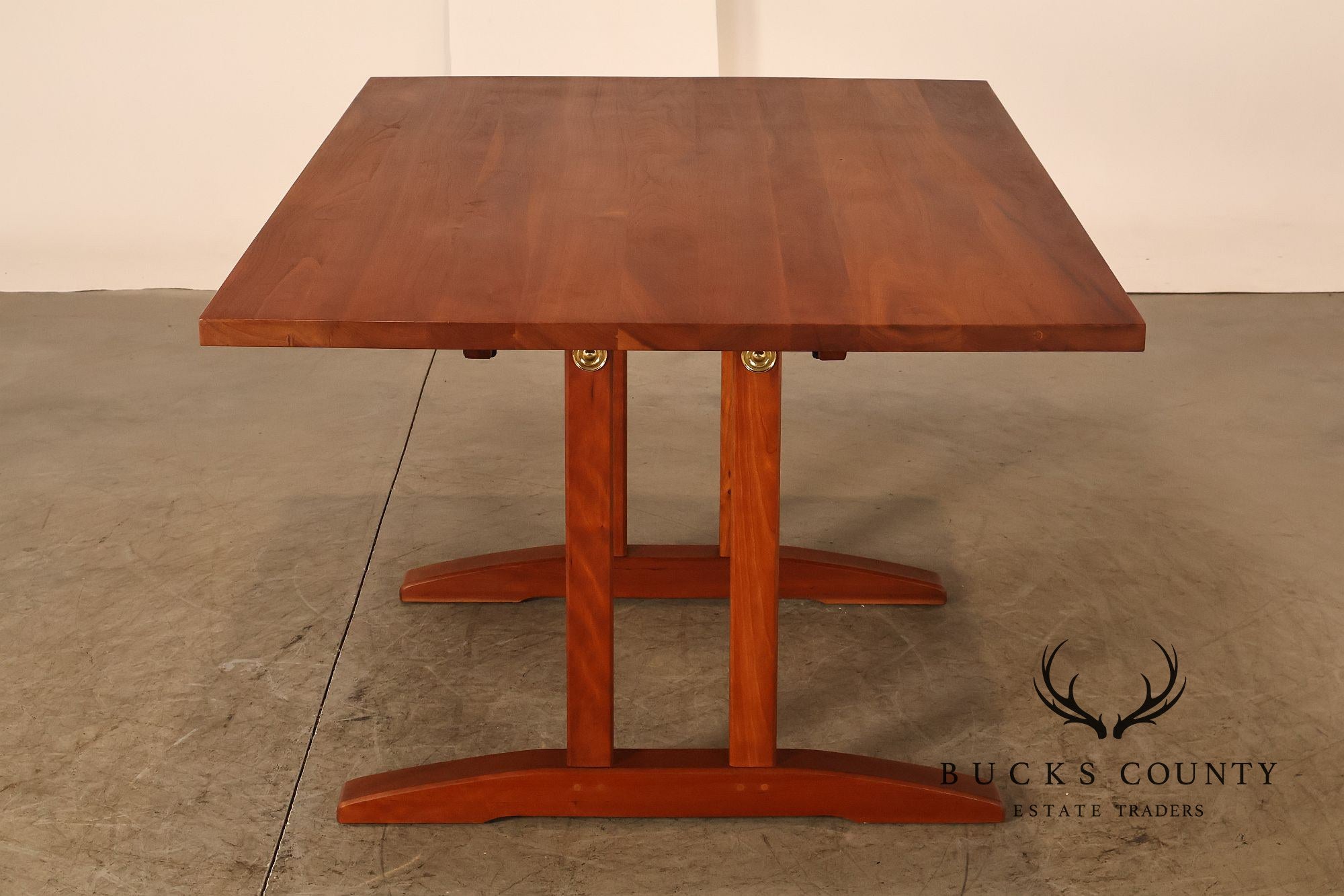 Stickley Mission Collection Solid Cherry Double Pedestal Extension Dining Table