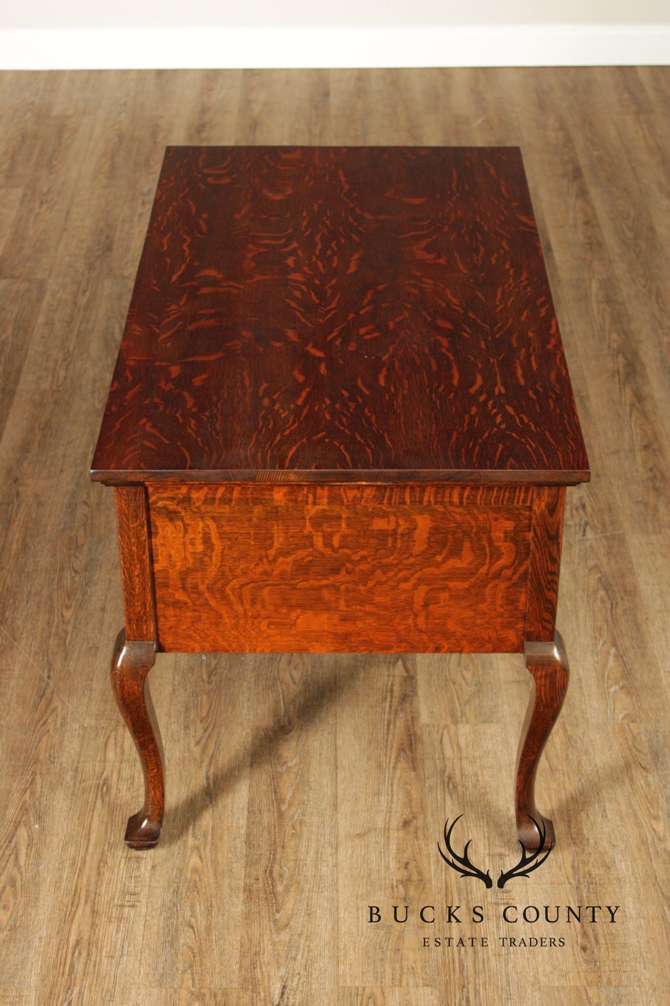 Antique Victorian Oak Partner's Executive Writing Desk