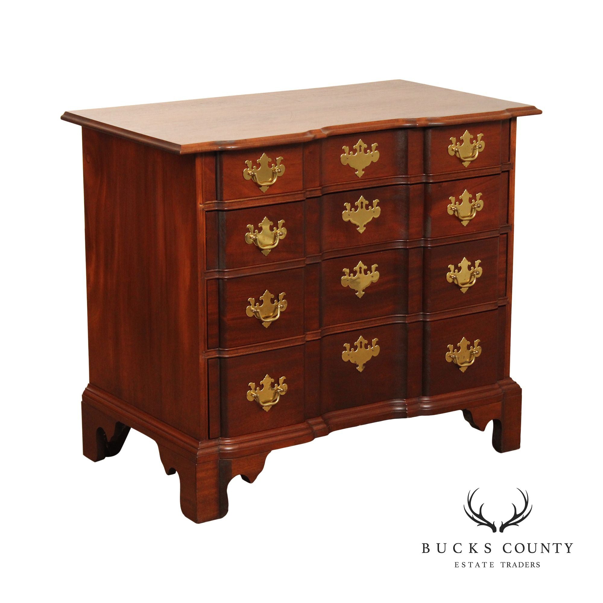 Chippendale Style Custom Crafted Mahogany Blockfront Chest