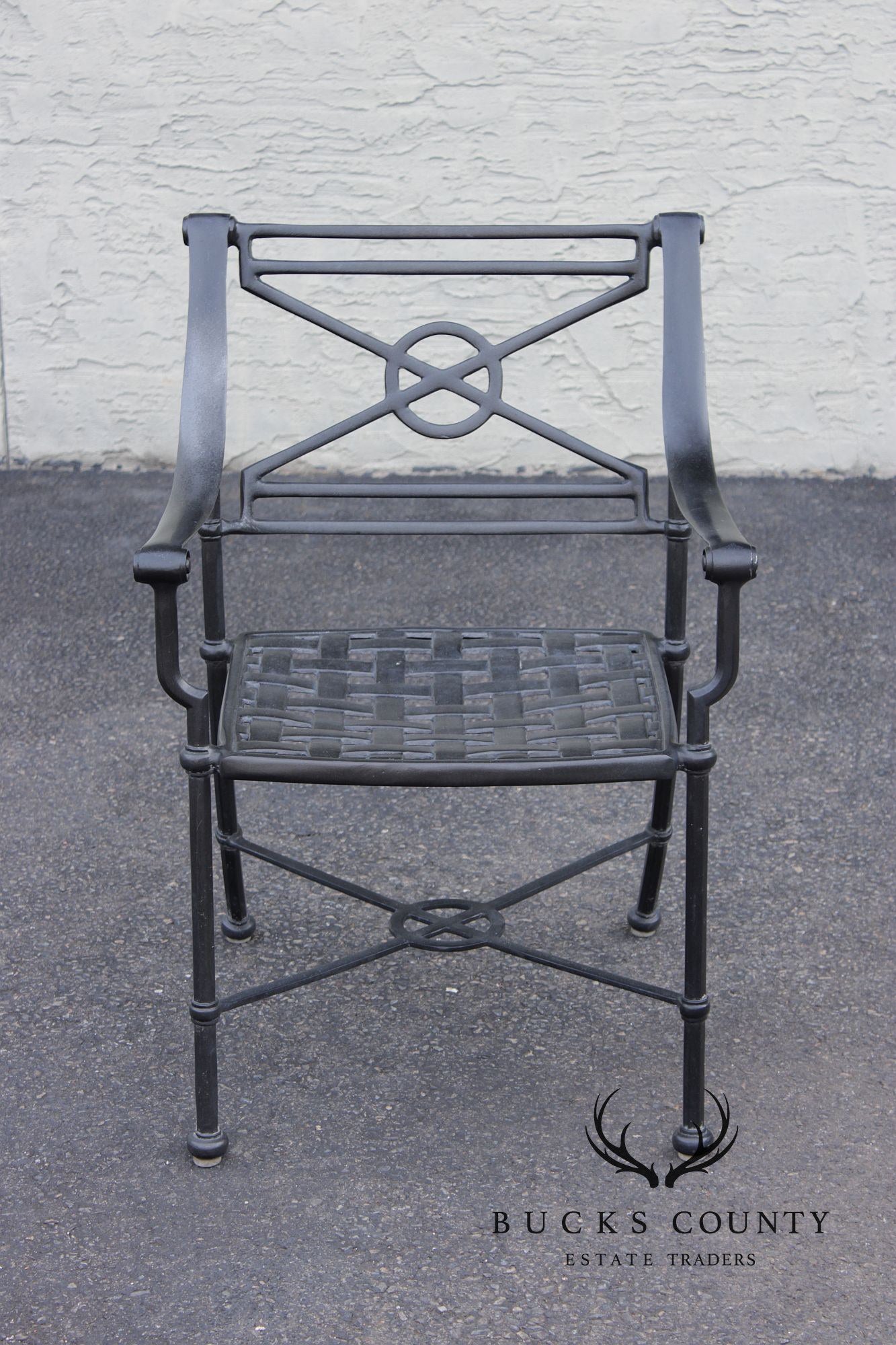 Woodard Delphi Collection Cast Aluminum Outdoor Patio Dining Table With Six Chairs Set