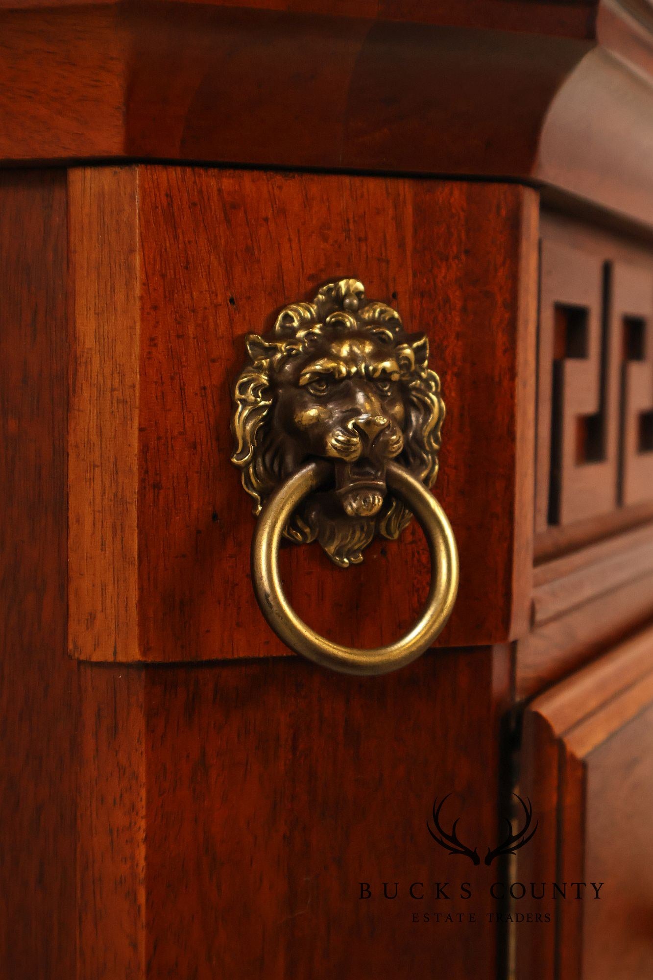 Stanley Furniture Regency Style Pair of Marble Top Mahogany Nightstands