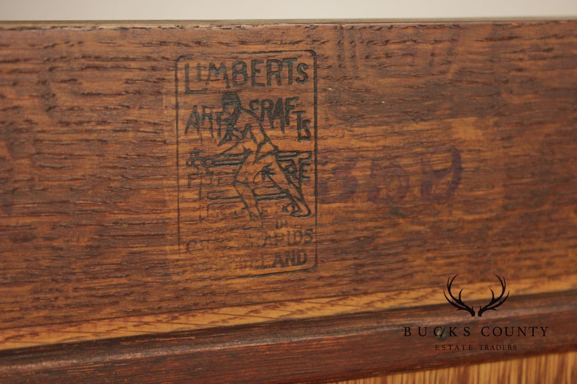 Limbert Antique Mission Oak Three Door Bookcase