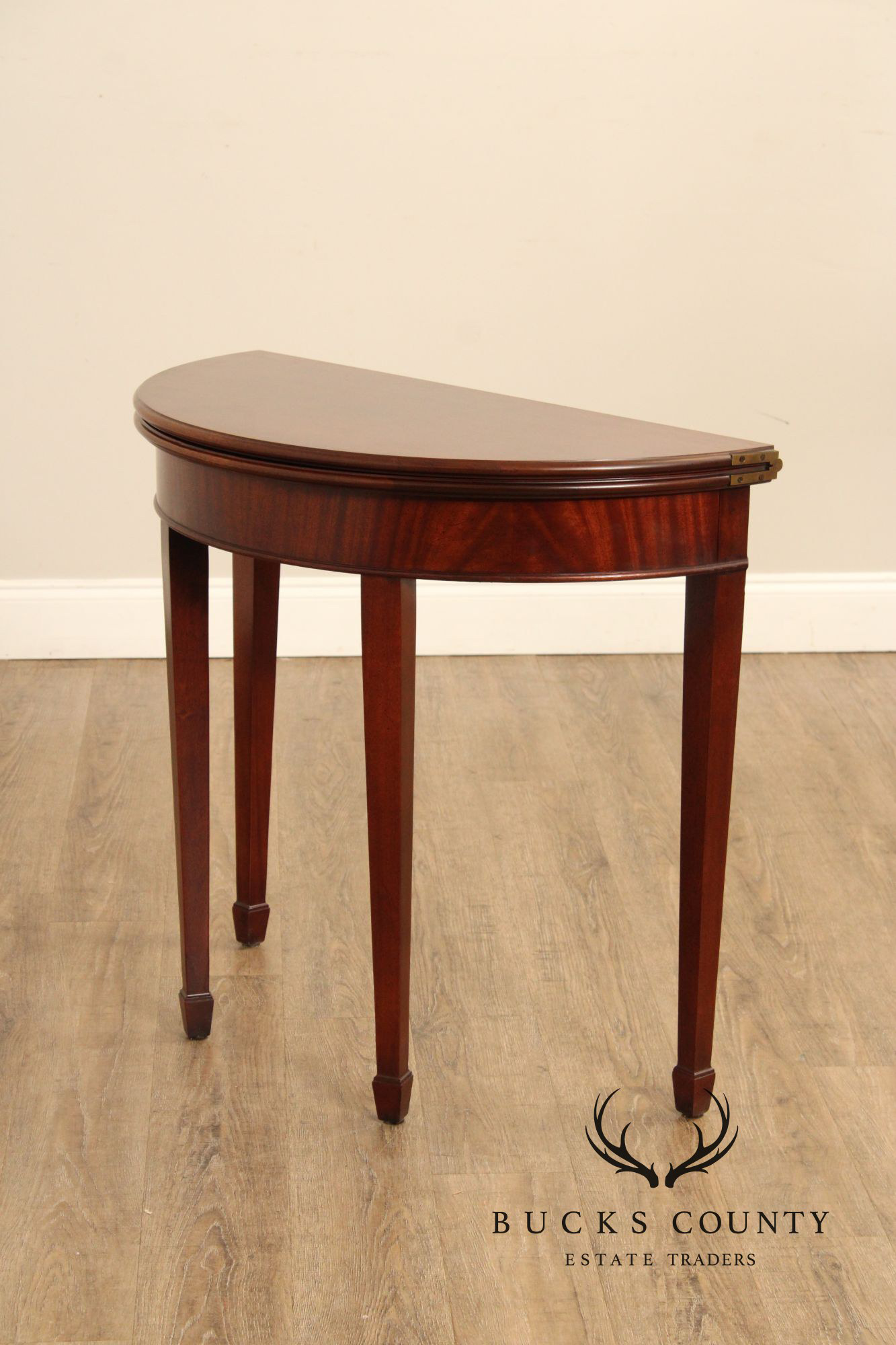 Federal Style Flip-Top Mahogany Demilune Game Table