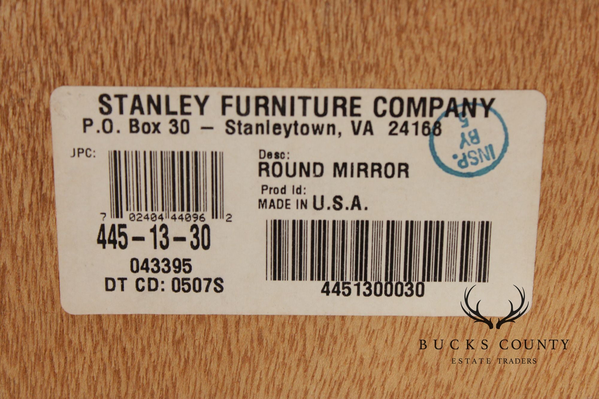 Stanley Furniture Round Mahogany Frame Wall Mirror