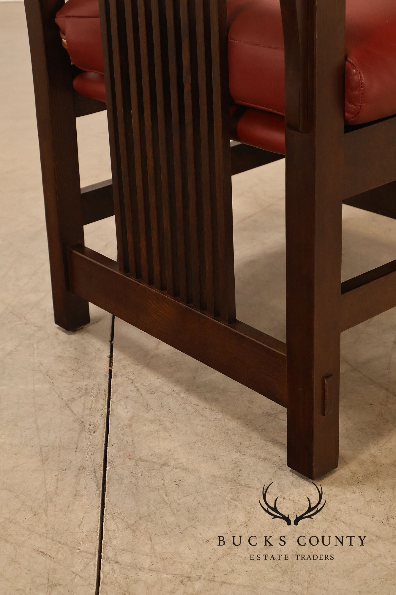 Stickley Mission Collection Set Of Four Oak High Back Spindle Dining Chairs