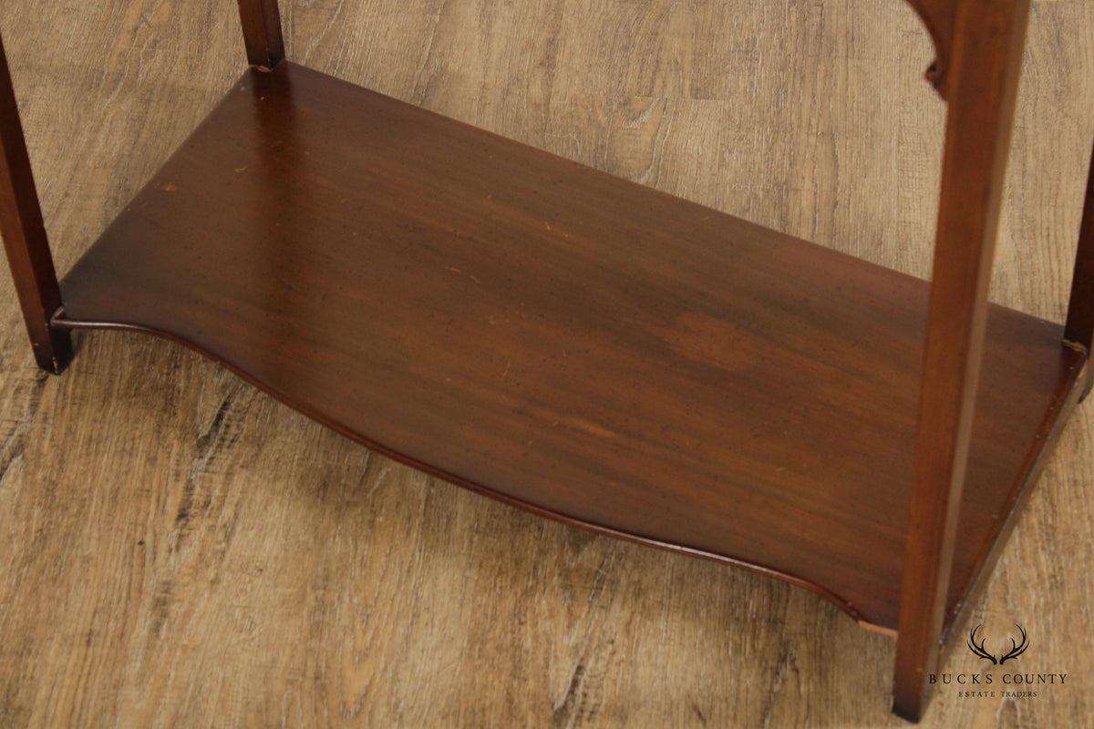 Georgian Style Mahogany Two-Drawer Server Console Table With Gallery