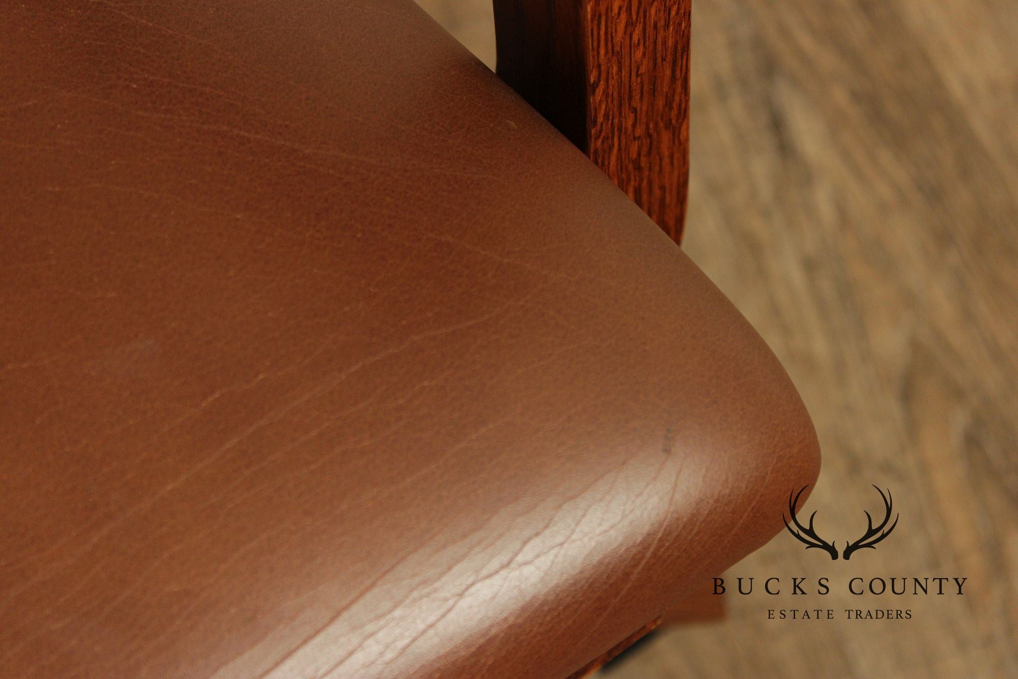 Mission Style Custom Quality Oak and Leather Executive Office Chair