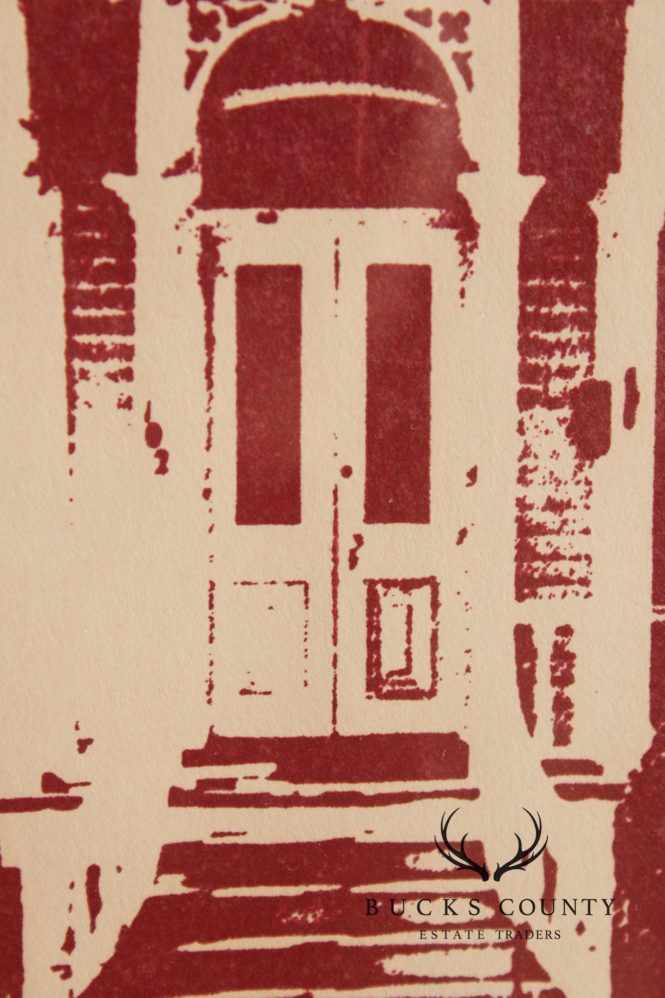 Shelley Simon Framed Linocut, Historic Cape May Douglas Gregory House