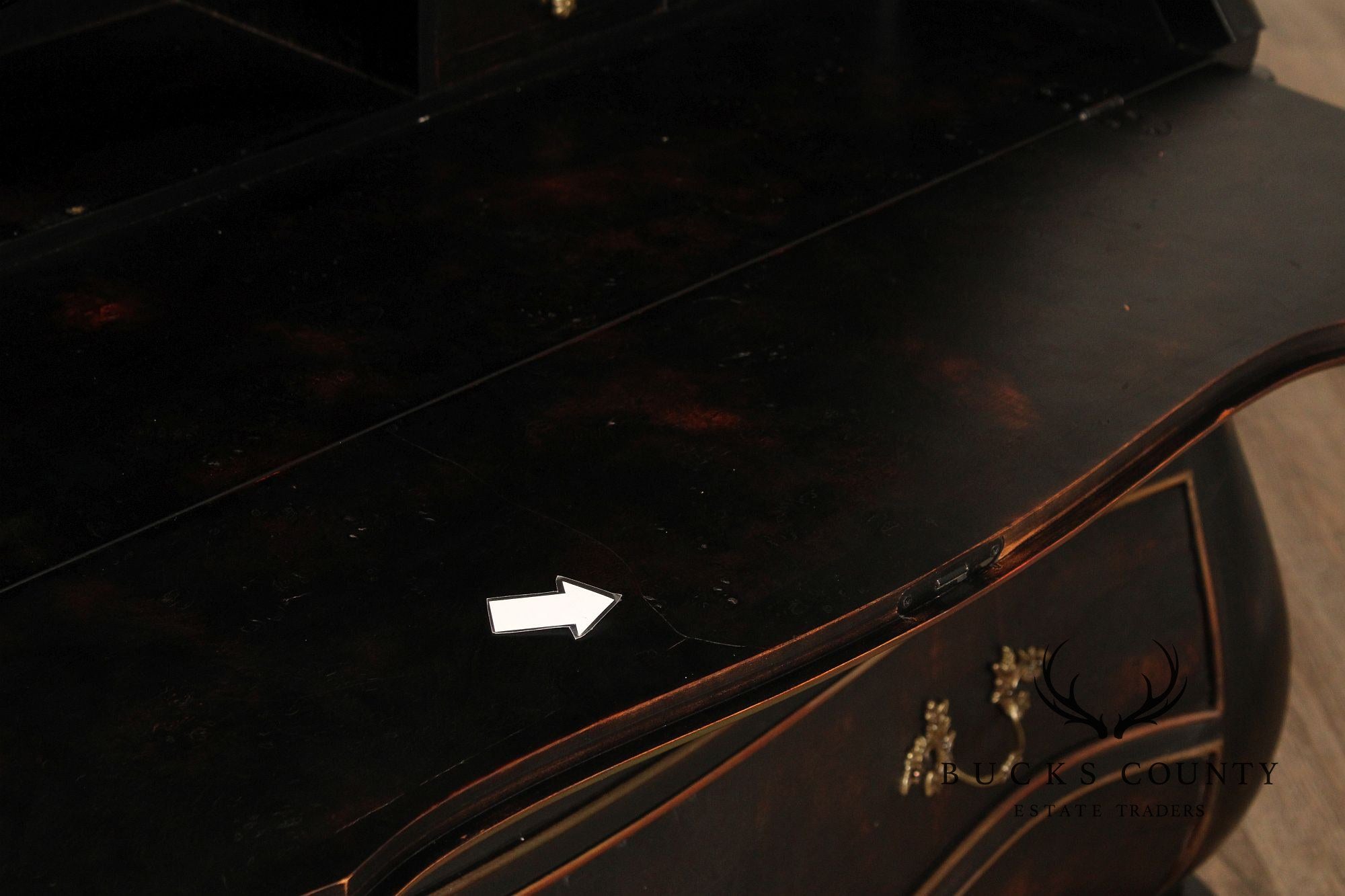 Hekman Italian Rococo Style Bombe Secretary Writing Desk