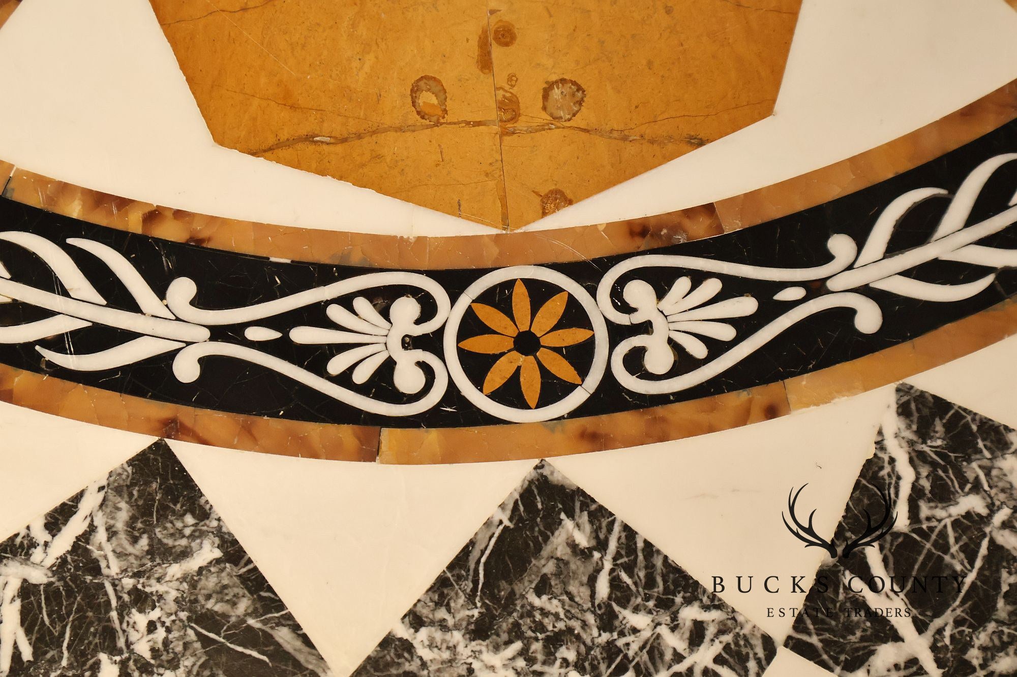 Empire Style Round Pietra Dura Center Table With Gilt Carved Base