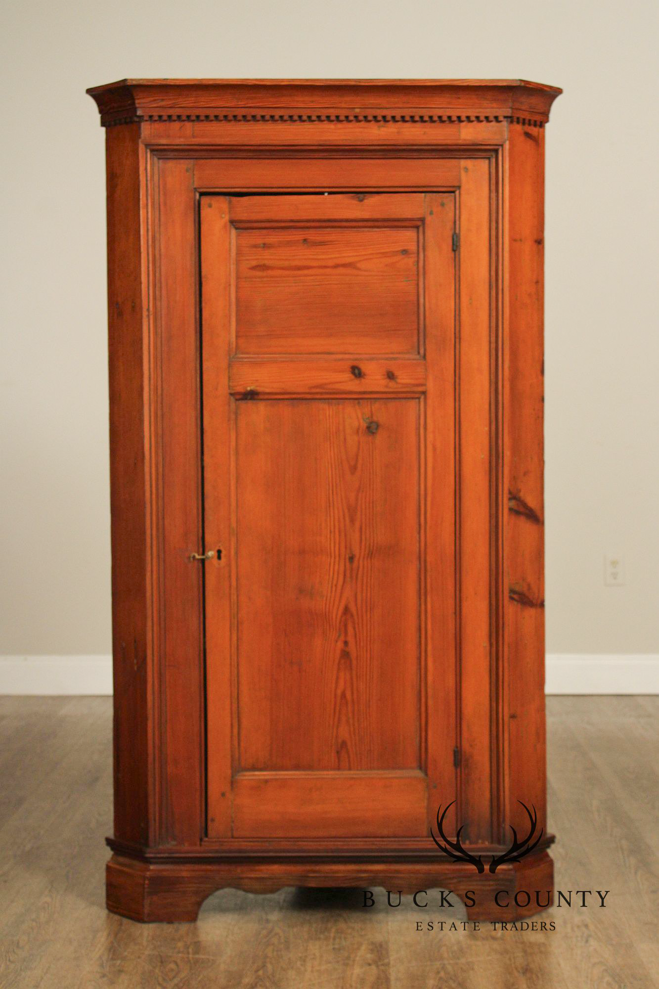 Antique Pine Corner Pantry Cupboard