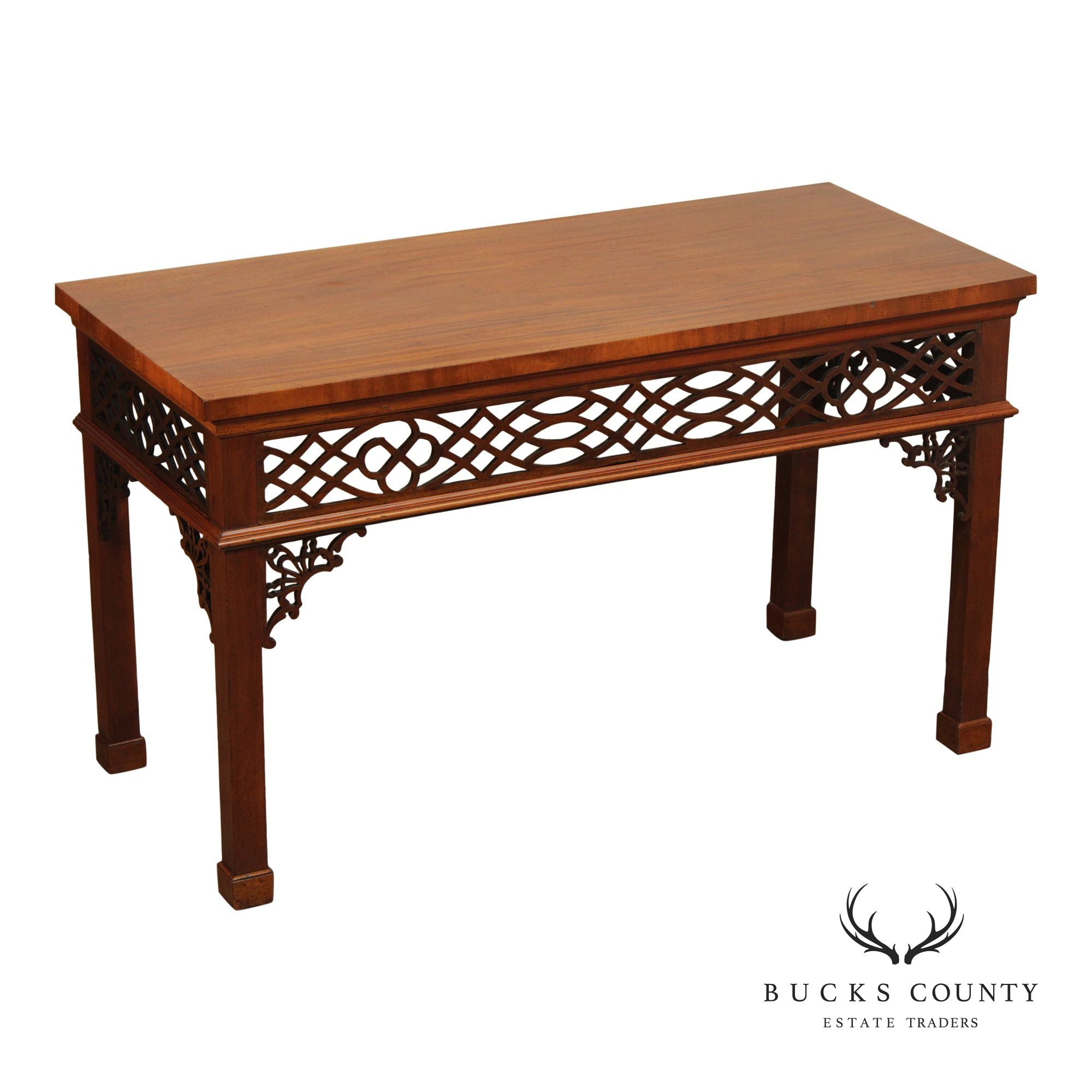 Antique Irish Chippendale Carved Mahogany Console Table