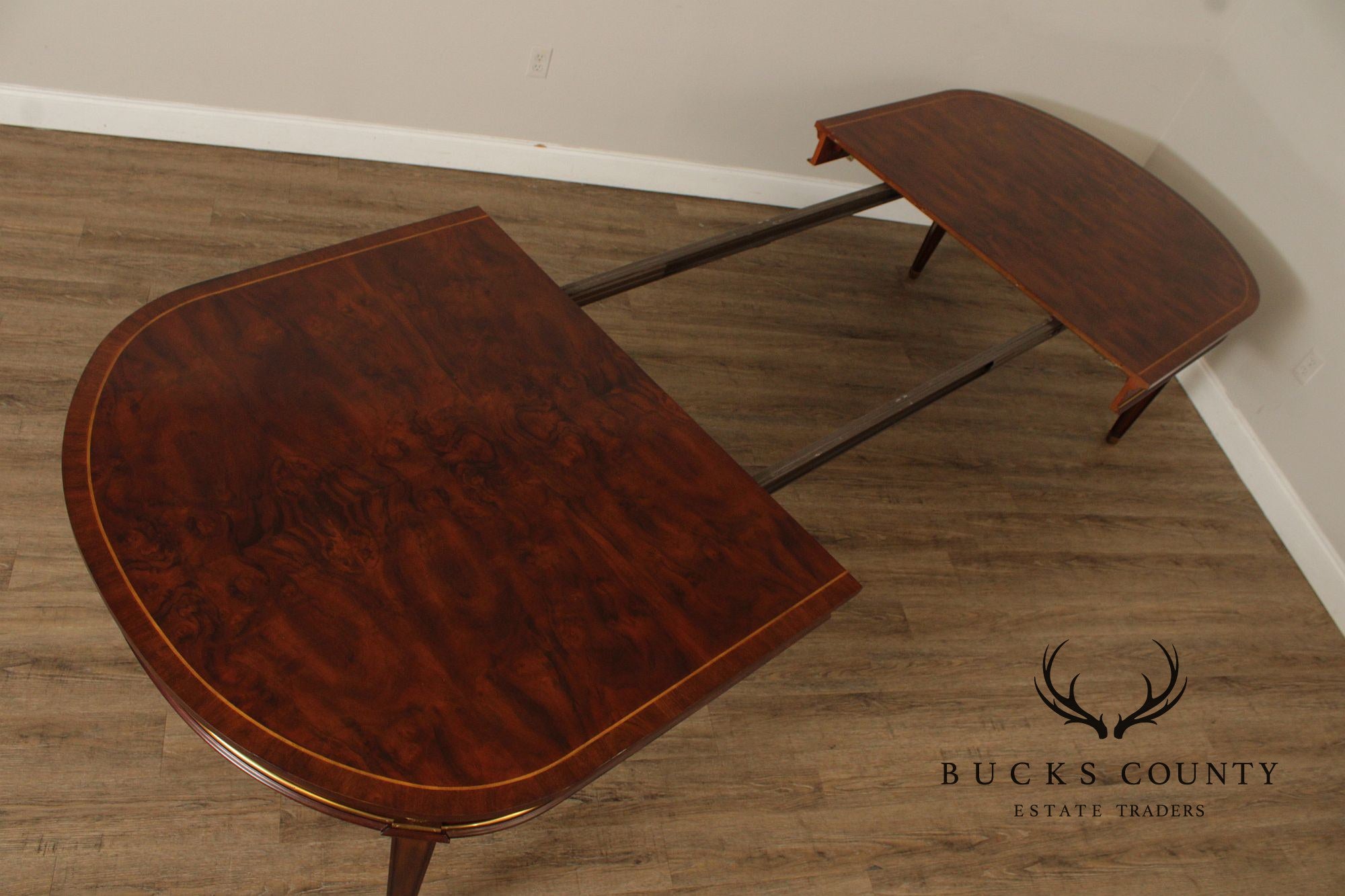 Maitland Smith Empire Style Oval Top Mahogany Expandable Dining Table