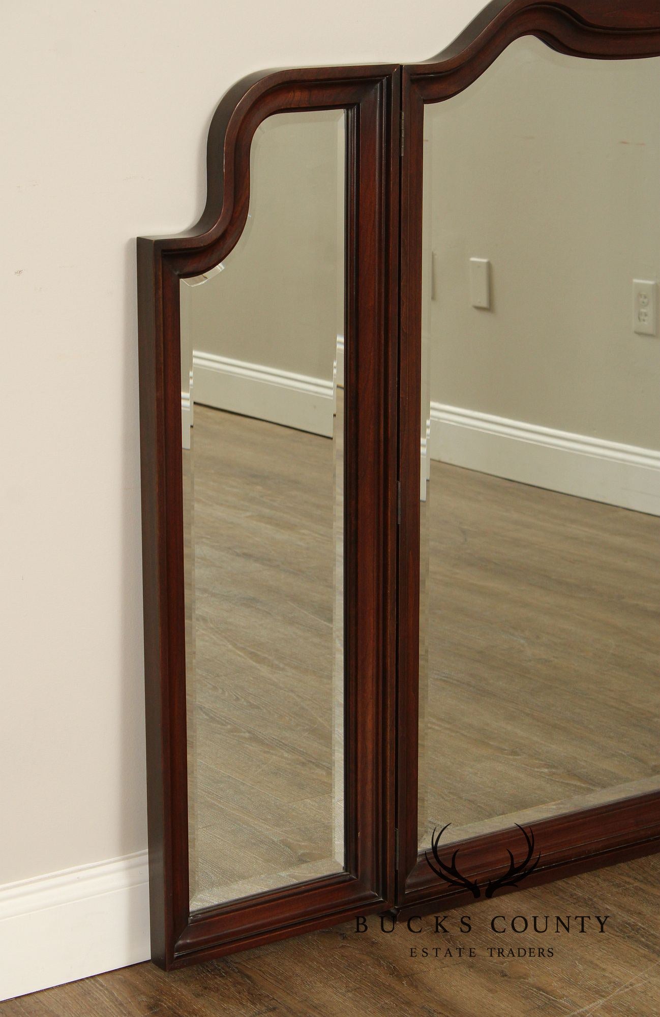 Harden Queen Anne Style Cherry Tri-Fold Dresser Mirror