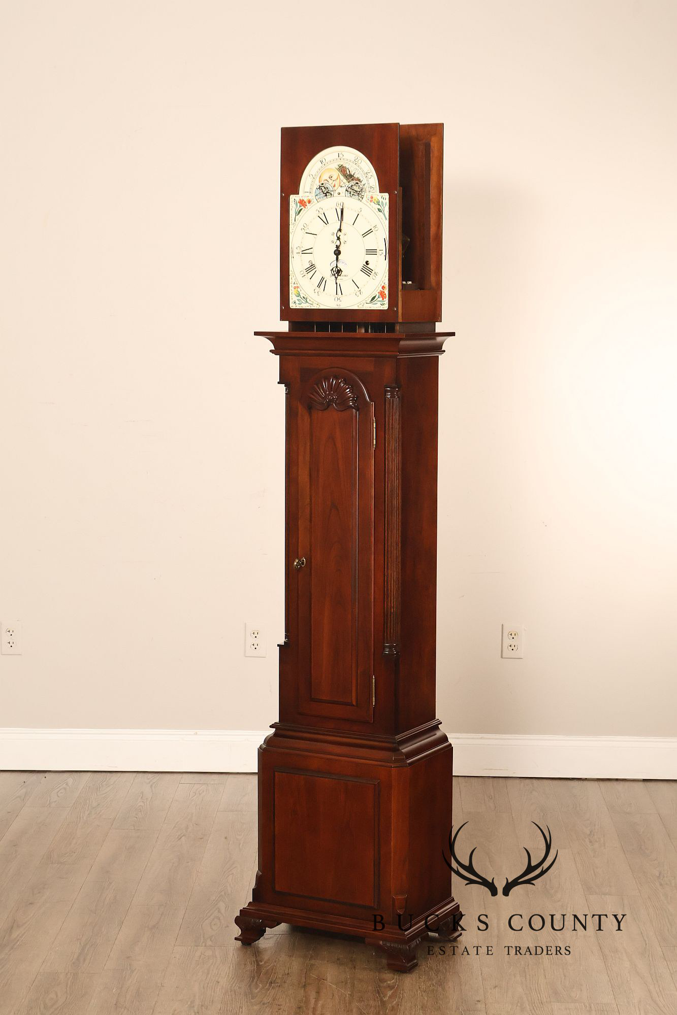 Sligh John Goddard Cherry Newport Tall Cased Grandfather Clock
