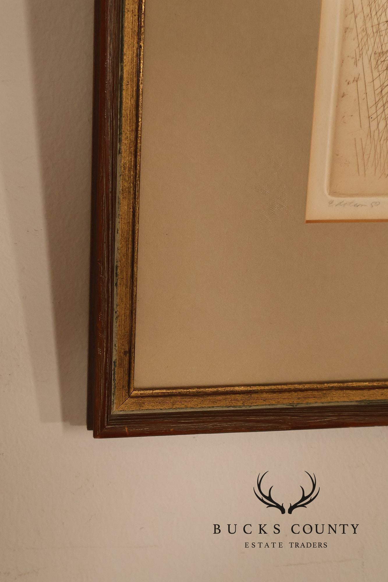 Harold Altman Framed Etching, 'Bench'