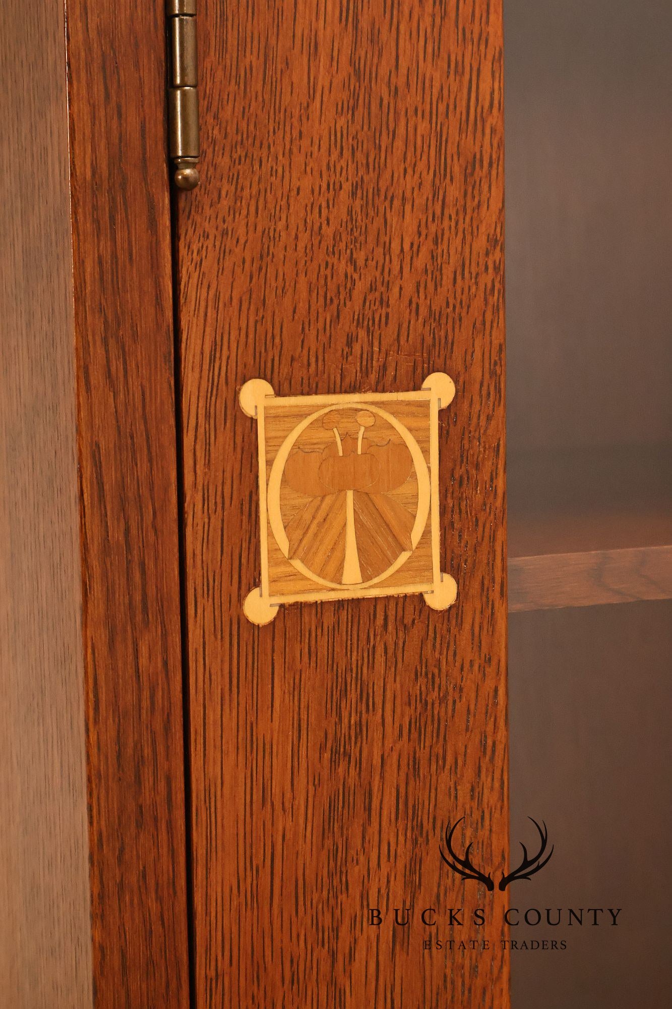 Stickley Harvey Ellis Mission Inlaid Oak Bookcase