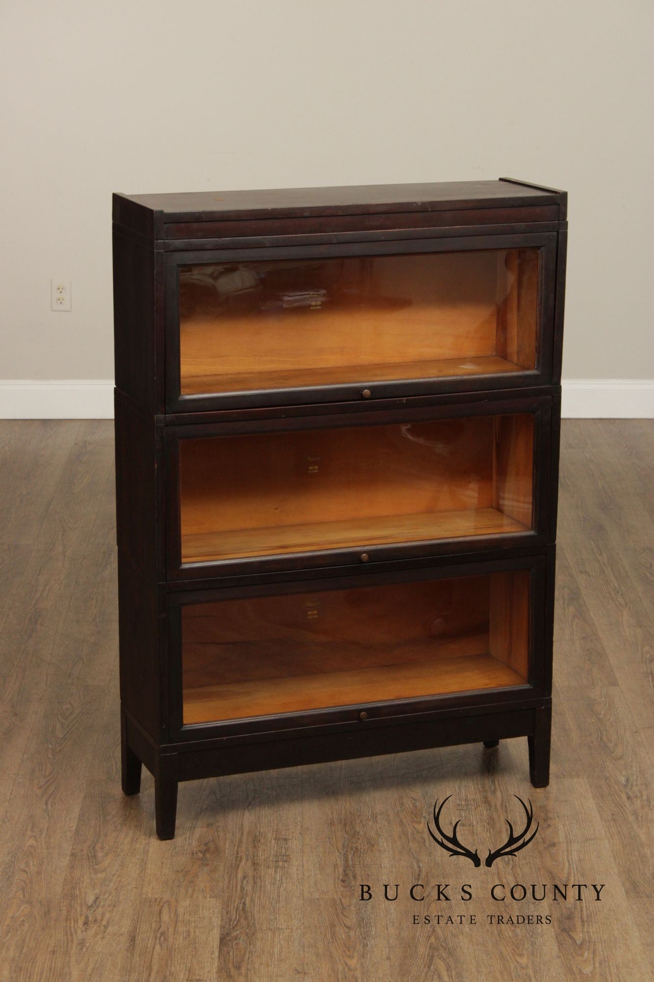 Macey Vintage Mahogany Three Section Barrister Bookcase
