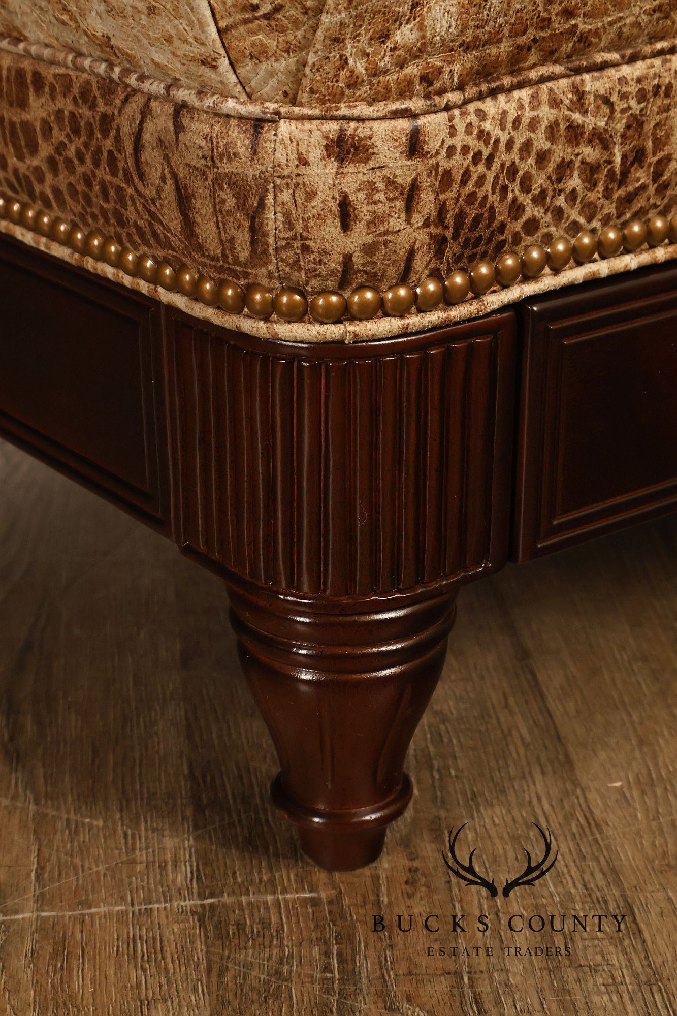 Hancock & Moore Tufted Leather "Robinson" Storage Ottoman