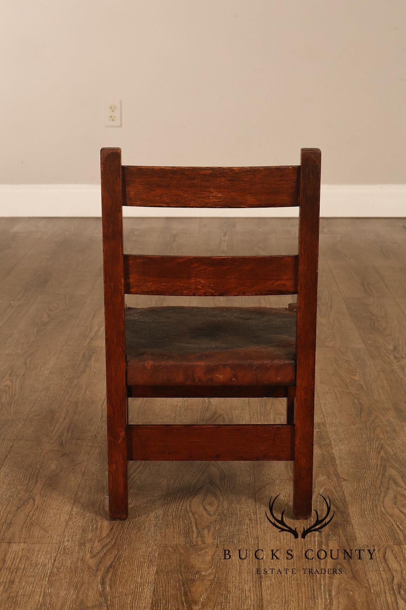 Antique Gustav Stickley Arts And Crafts Oak Child's Chair And Rocker