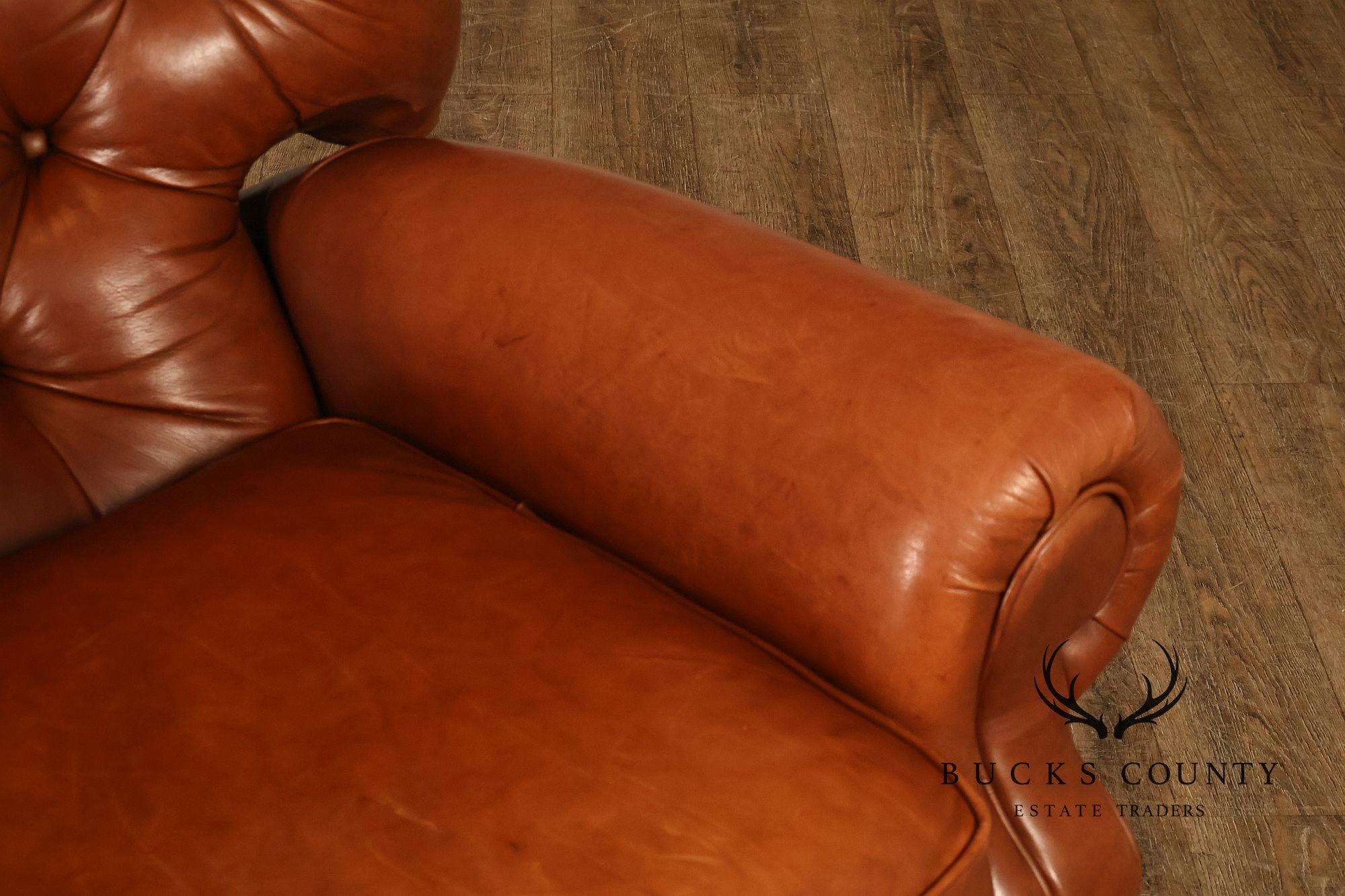 La-Z-Boy Tufted Leather Recliner Chair and Ottoman