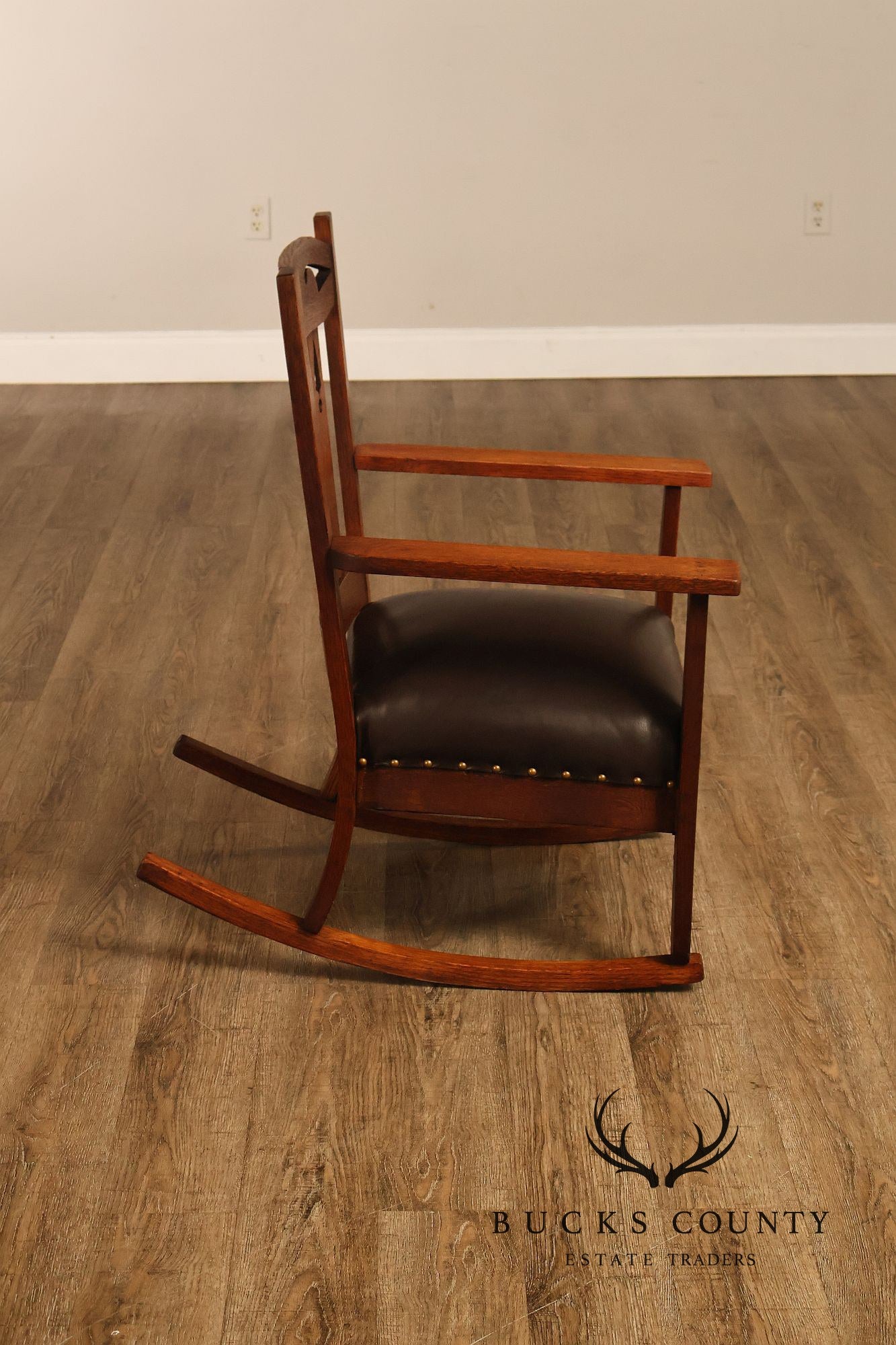 Antique Arts And Crafts Mission Oak Rocking Chair