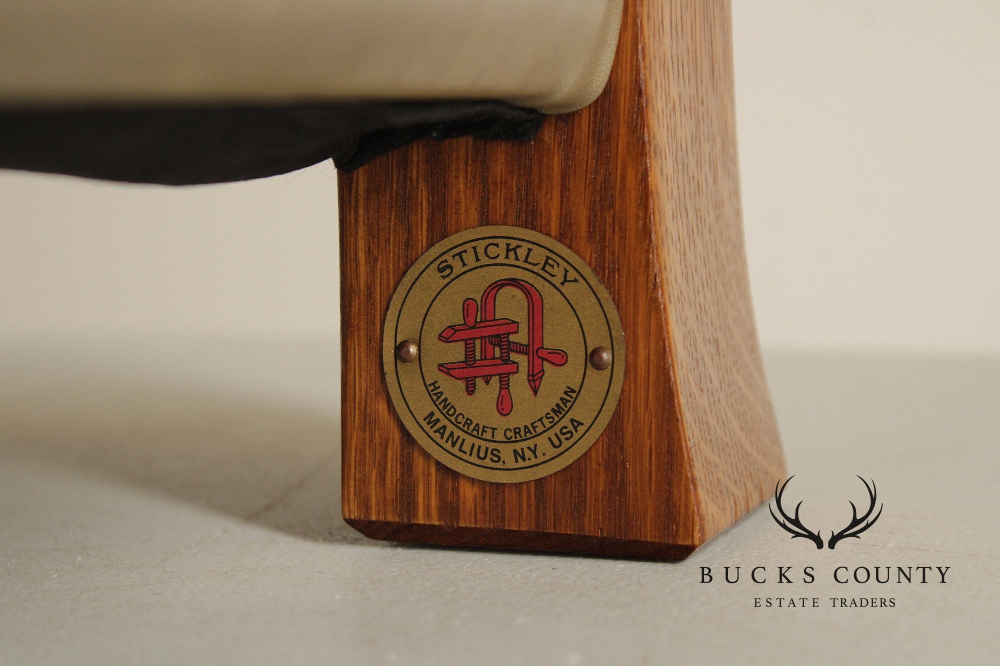 Stickley Mission Collection Oak and Leather Monk Footstool