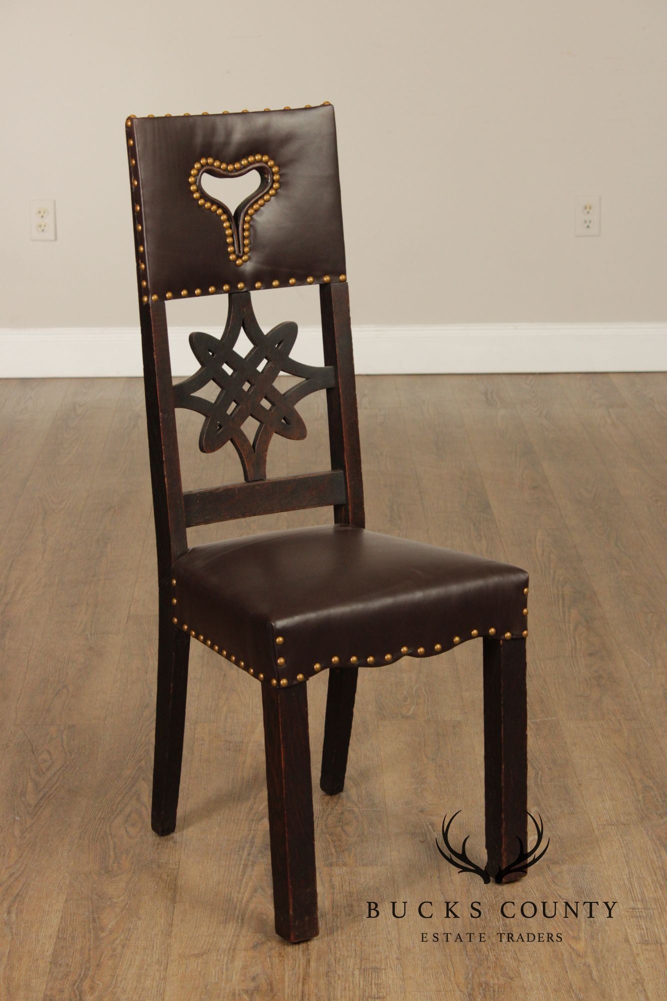 Michigan Chair Co. Antique Oak Arts & Crafts Hall Chair