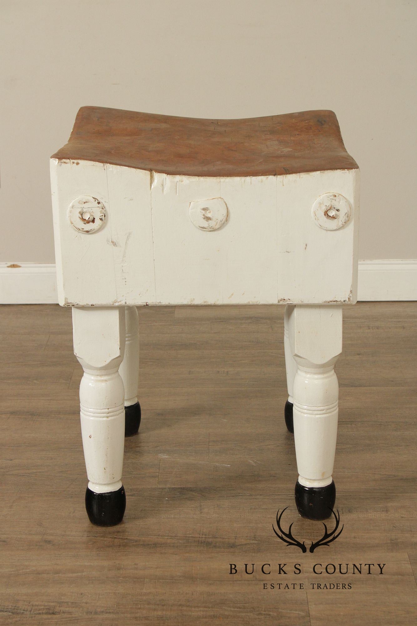 Vintage Painted Butcher Block Table