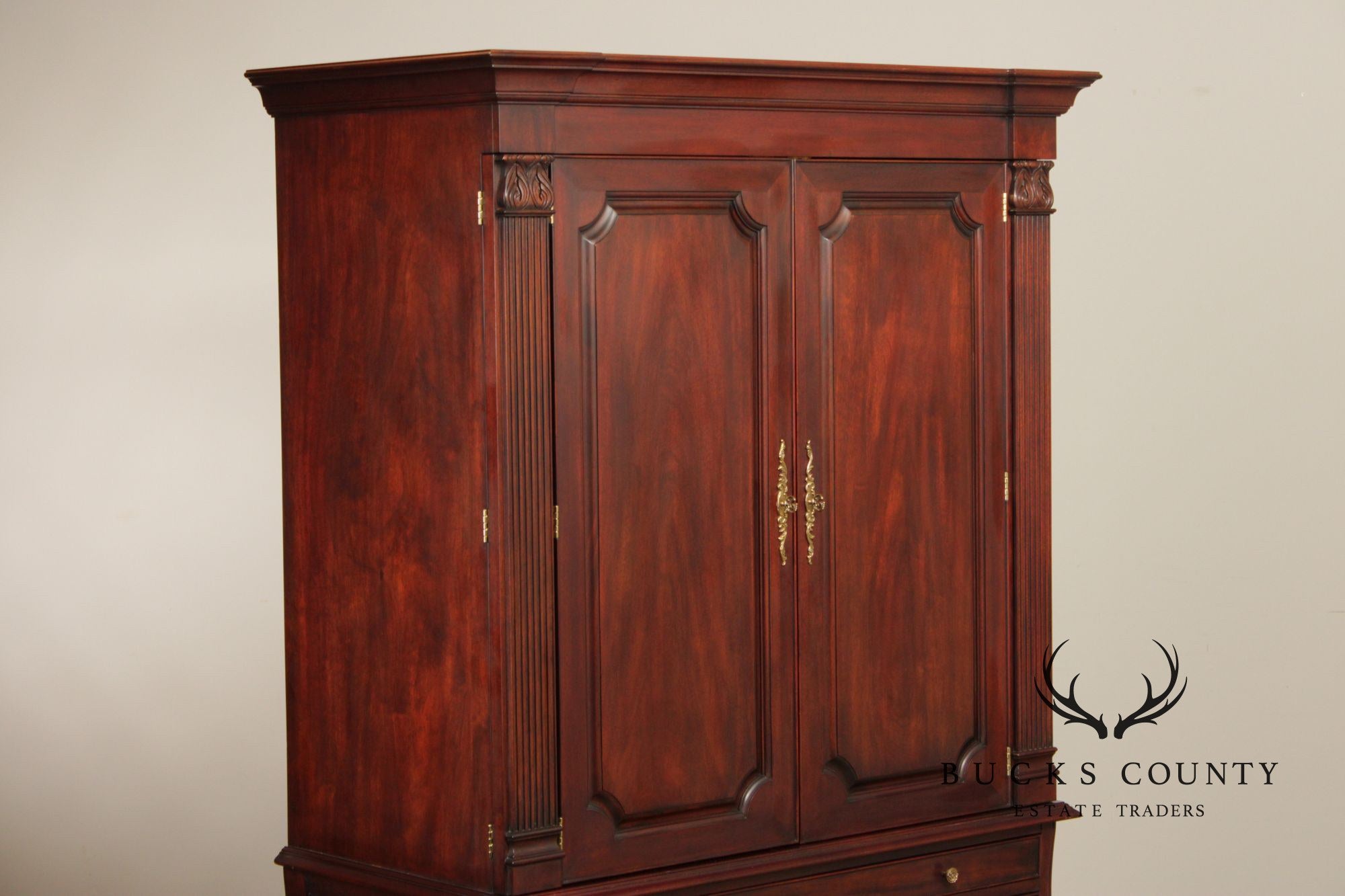 Henkel Harris Mahogany Bombe Armoire Cabinet