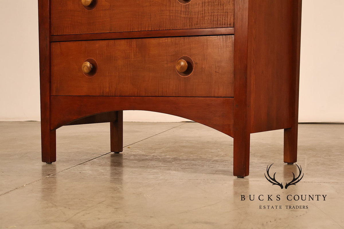 Stickley Mission Collection Harvey Ellis Cherry Inlaid Tall Chest Of Drawers