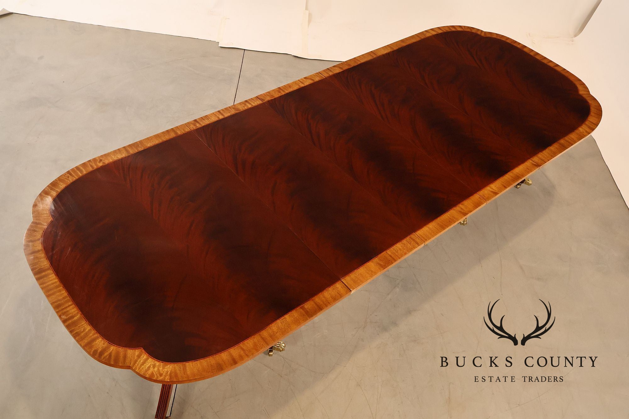Councill Furniture Banded Mahogany Double Pedestal Dining Table