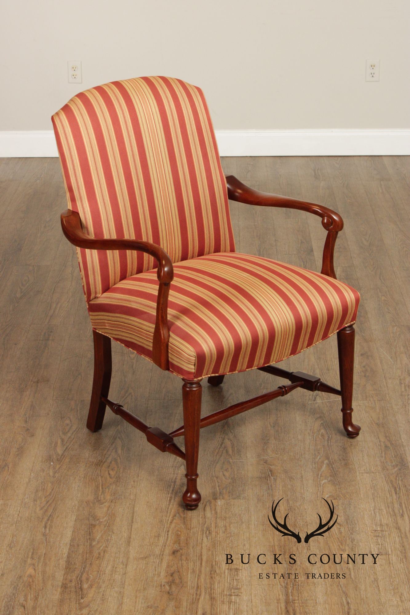 Fairfield Queen Anne Style Pair of Cherry Armchairs