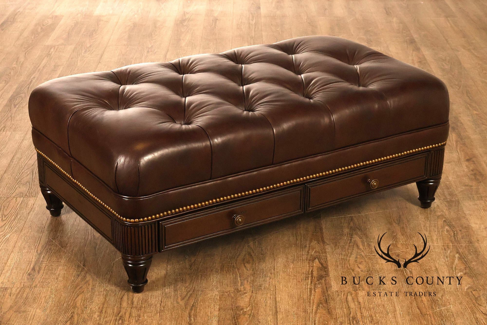 Hancock & Moore Tufted Leather 'Robinson' Cocktail Ottoman
