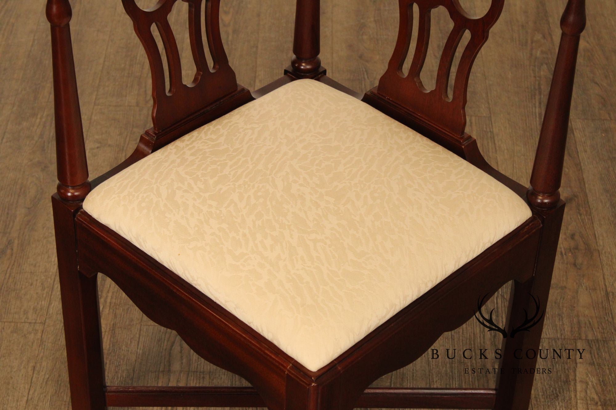 Hickory Chair Chippendale Style Pair of Mahogany Corner Chairs