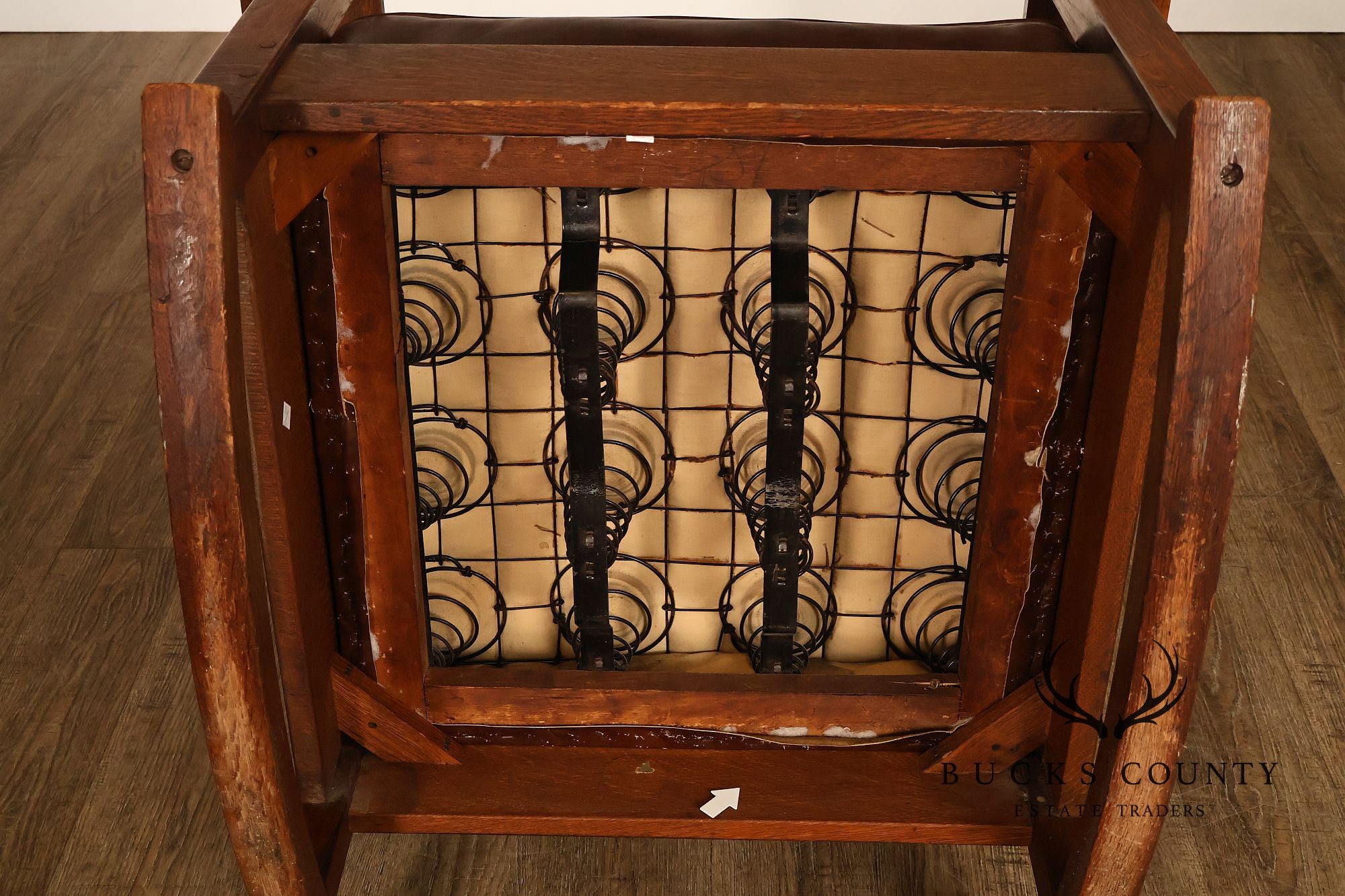 Antique L & JG Stickley Mission Oak Morris Rocker