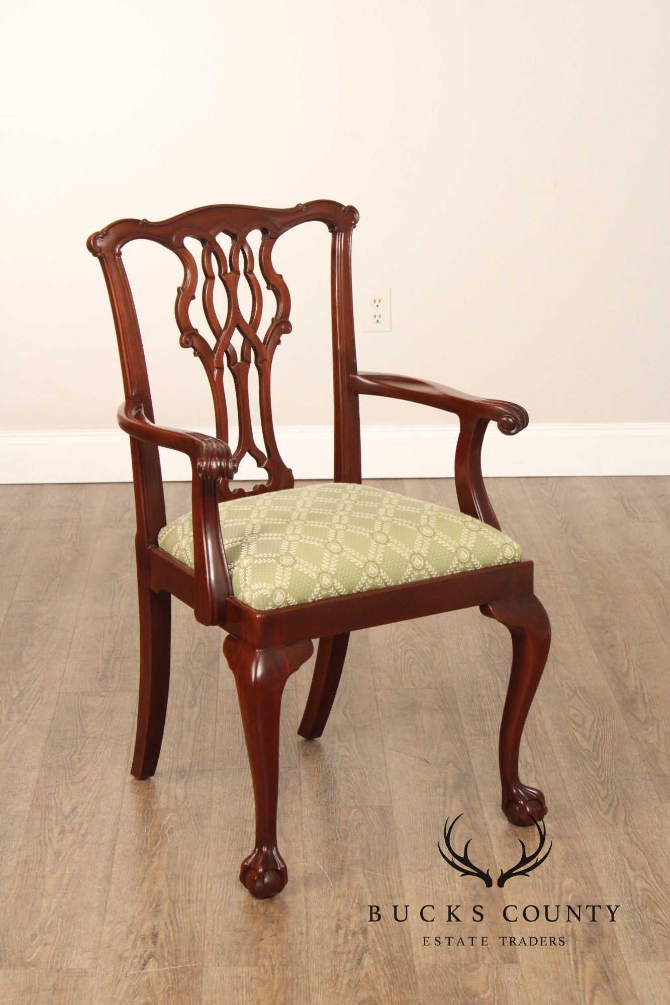 Councill Chippendale Style Set of Ten Mahogany Dining Chairs