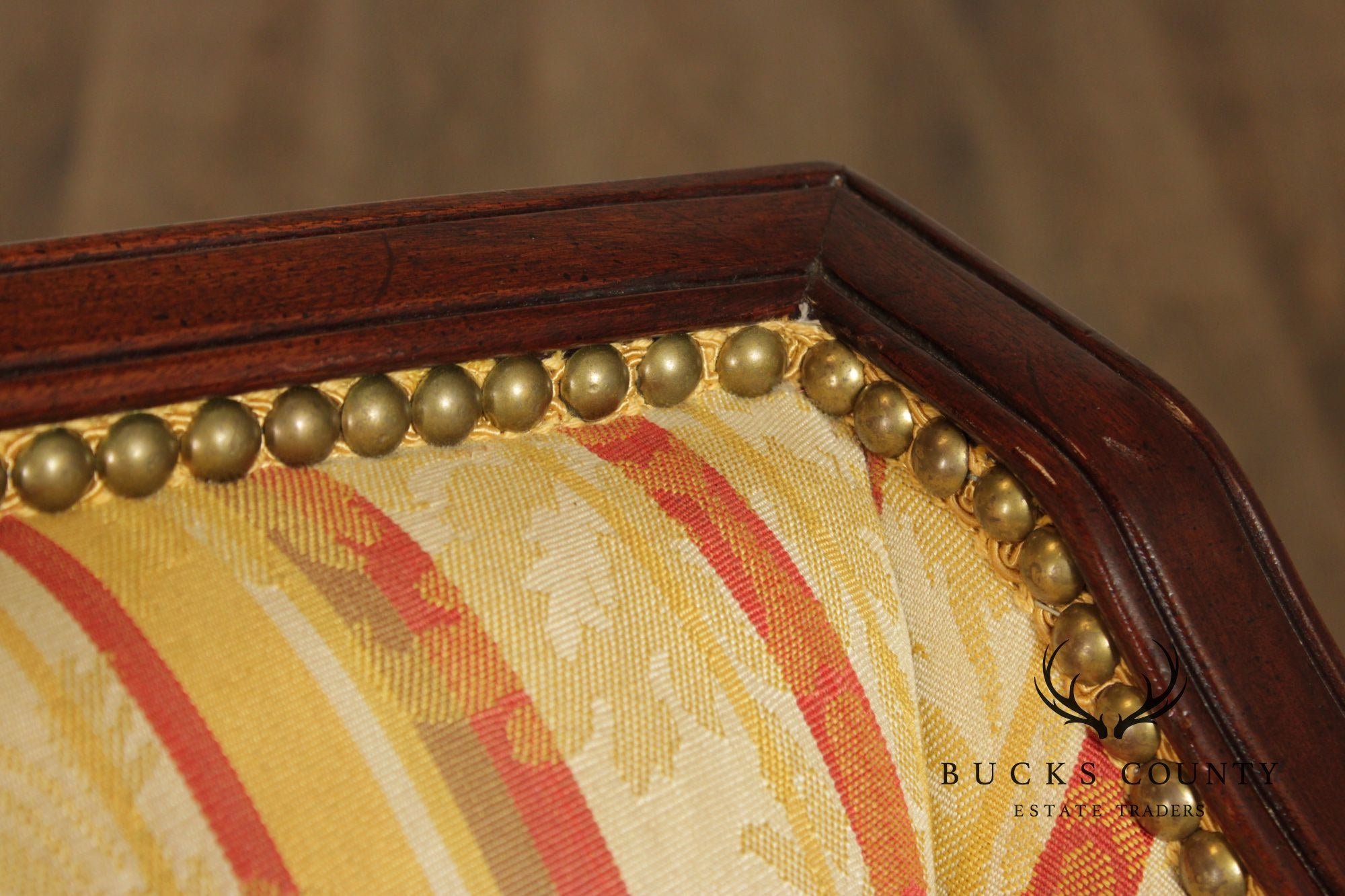 Sheraton Style Upholstered Mahogany Sofa