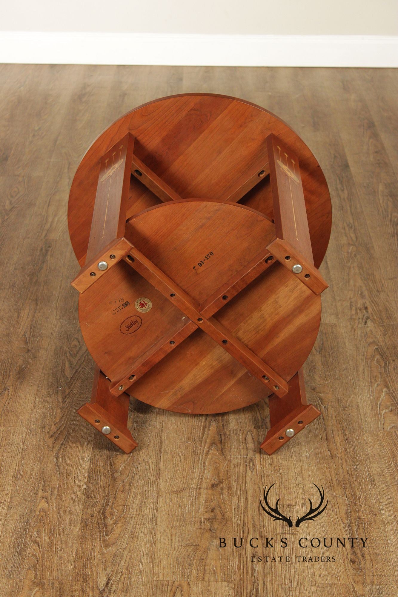 Stickley Harvey Ellis Inlaid Cherry Round Lamp Table