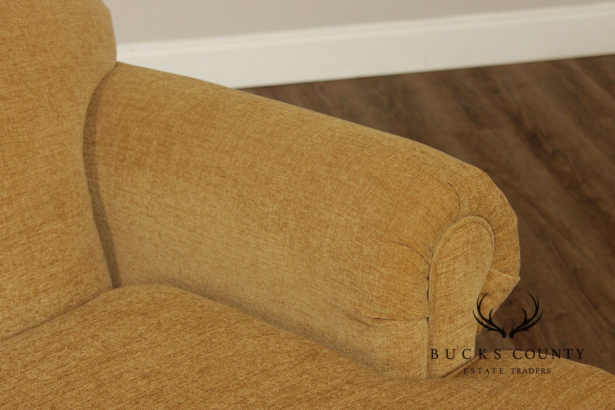 Bassett Furniture Traditional Gold Skirted Sofa