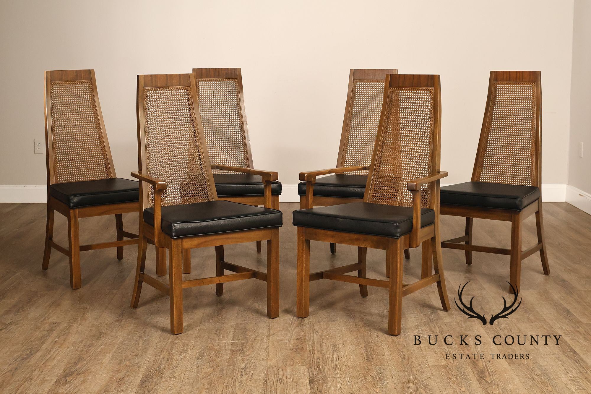 Young Manufacturing Mid Century Modern Set of Six Dining Chairs