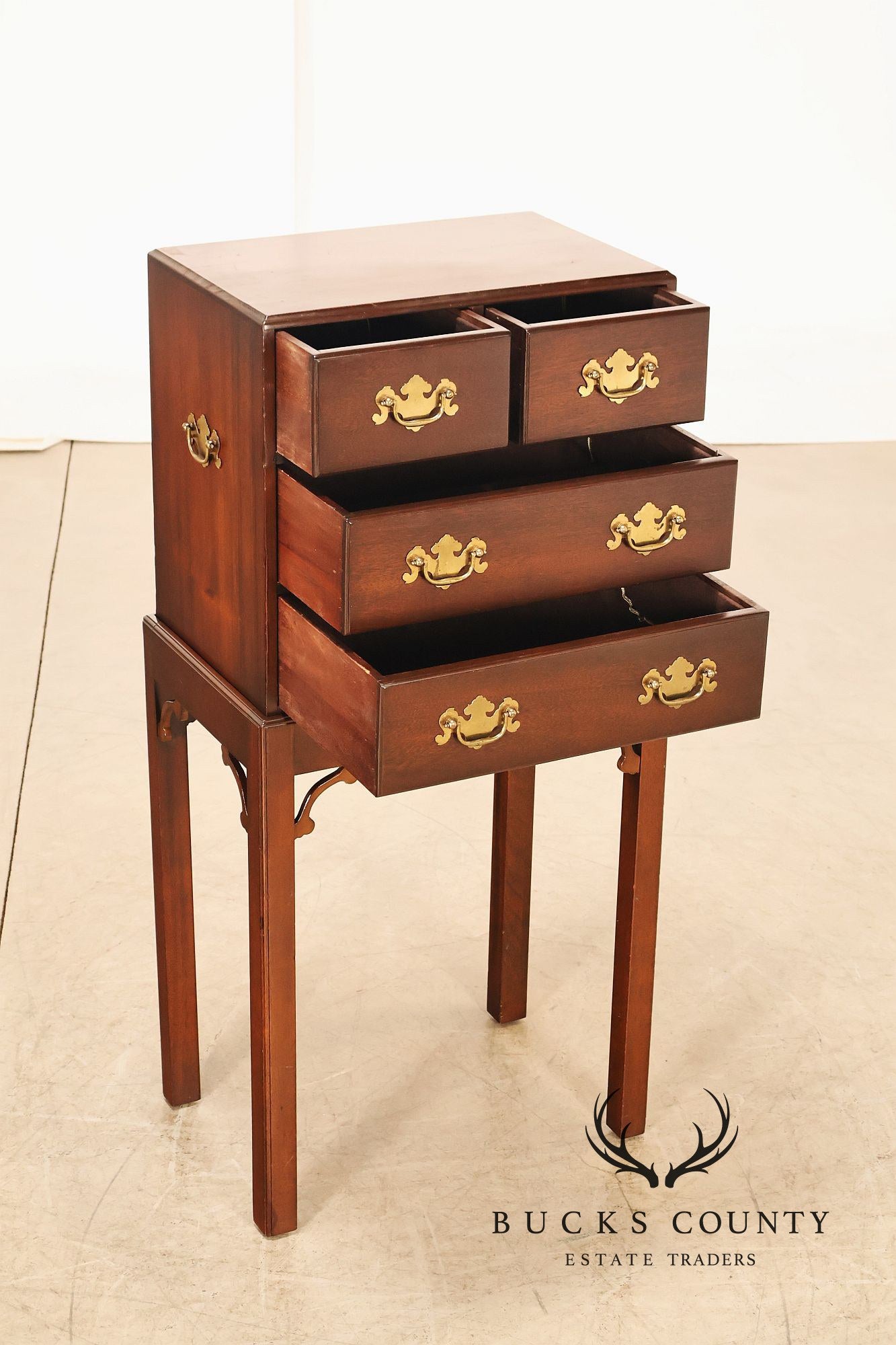 Madison Square Chippendale Style Mahogany Silver Chest On Stand
