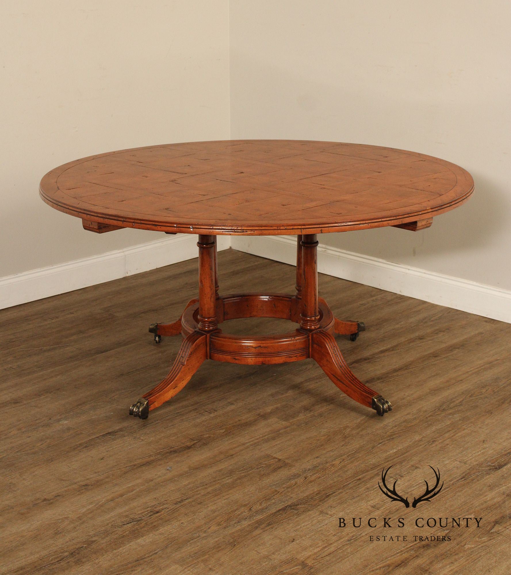 Guy Chaddock Expandable Round Pedestal Dining Table