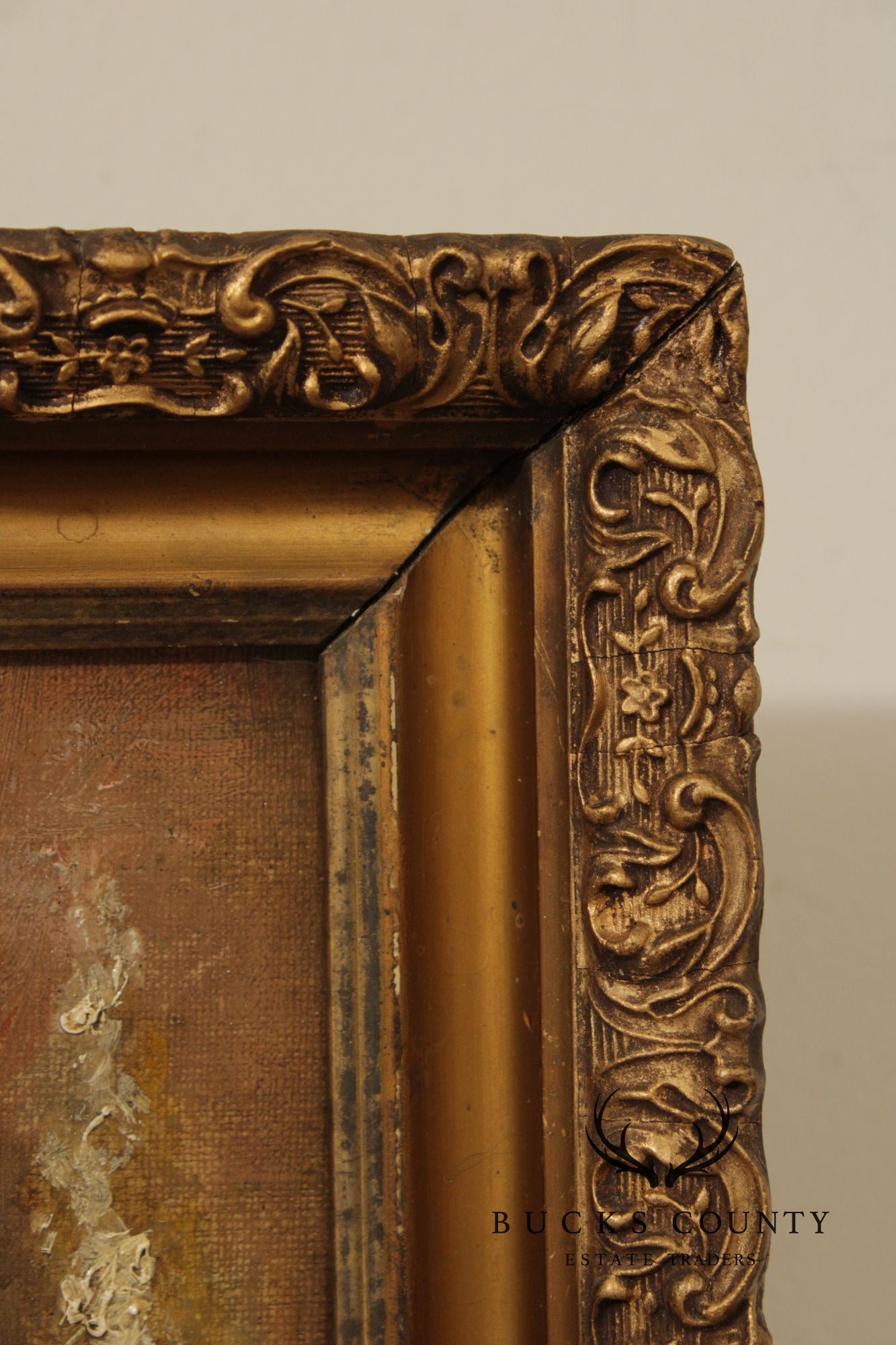 James Vincent Maginn Framed Painting, A Brood of Baby Chickens