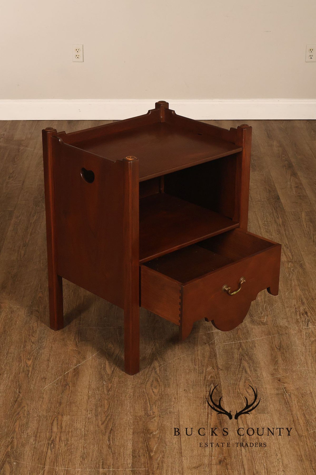 Custom Made Traditional One-Drawer Bedside Nightstand By Mark A. Krebs