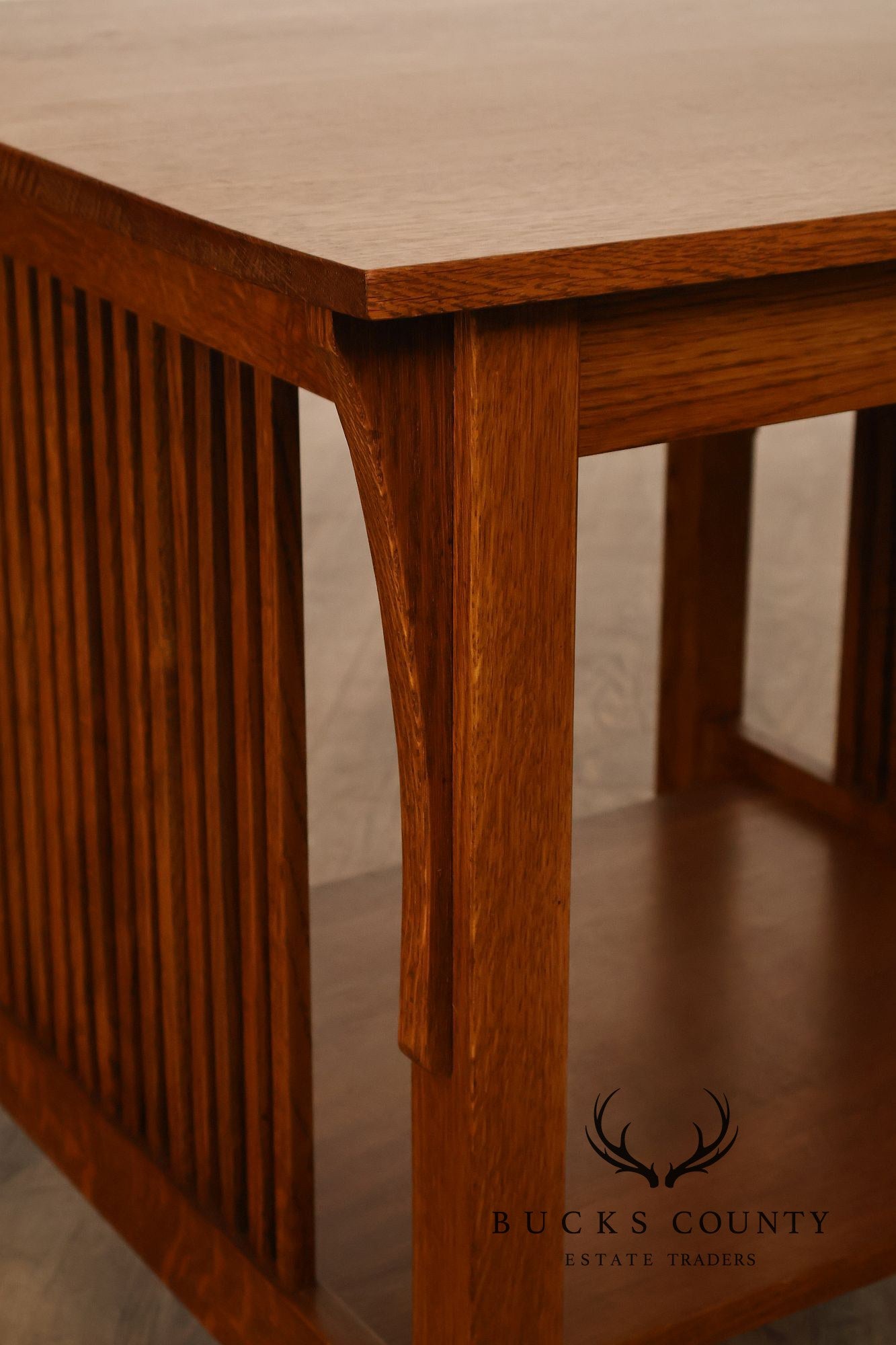 Stickley Mission Oak Spindled Side Lamp Table