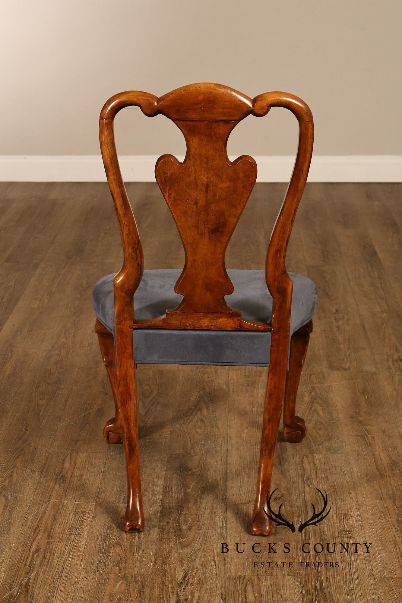 Georgian Style Set of Ten Carved Burlwood Dining Chairs